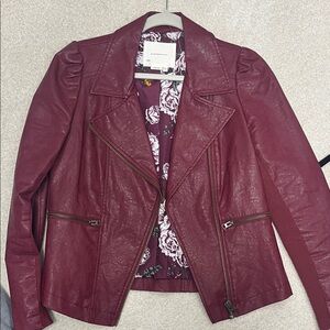 Zara Deep Red Leather Jacket